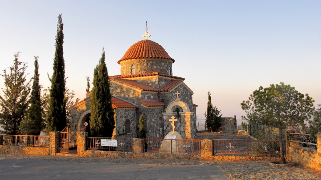 Stavrovouni monastery chapel in the mountains of Cyprus