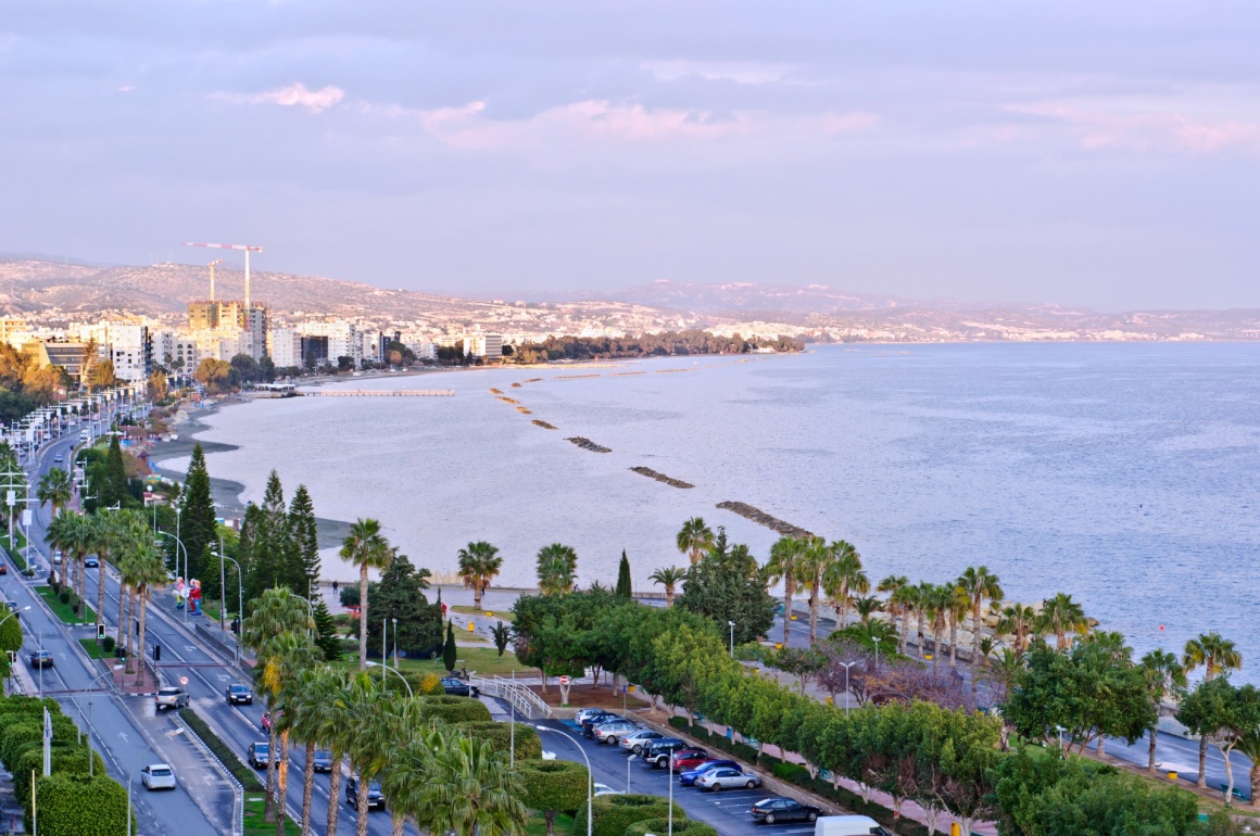 'Limassol, Cyprus. Coastline and beach aerial view' - кипр