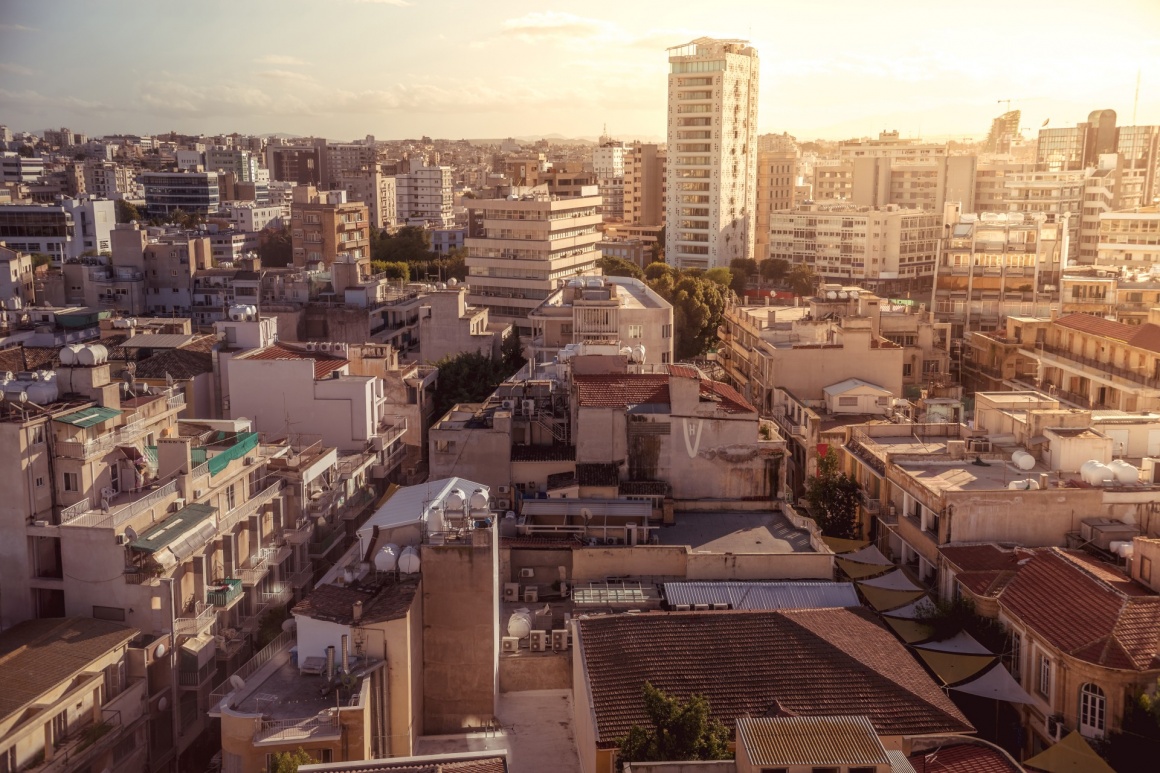 'Panorama view of southern part of Nicosia, capital and largest city on the island of Cyprus' - кипр